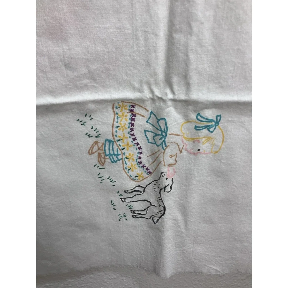 Vintage Nursery Rhyme Fabric Quilt Unfinished Embroidery Humpty Dumpty &‎ More